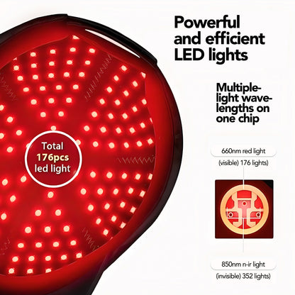 Regenr8 LED Red Light Therapy Cap w 176 lights and 3 wavelengths